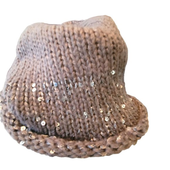 Mossimo Knit Beanies Hats Black and Grey Sequin Accent DH390 - Picture 2 of 3